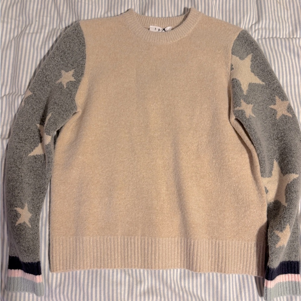Beige and Gray Star Sweater